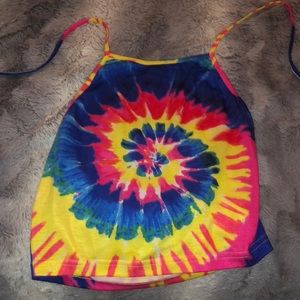 Tie dye tied crop top